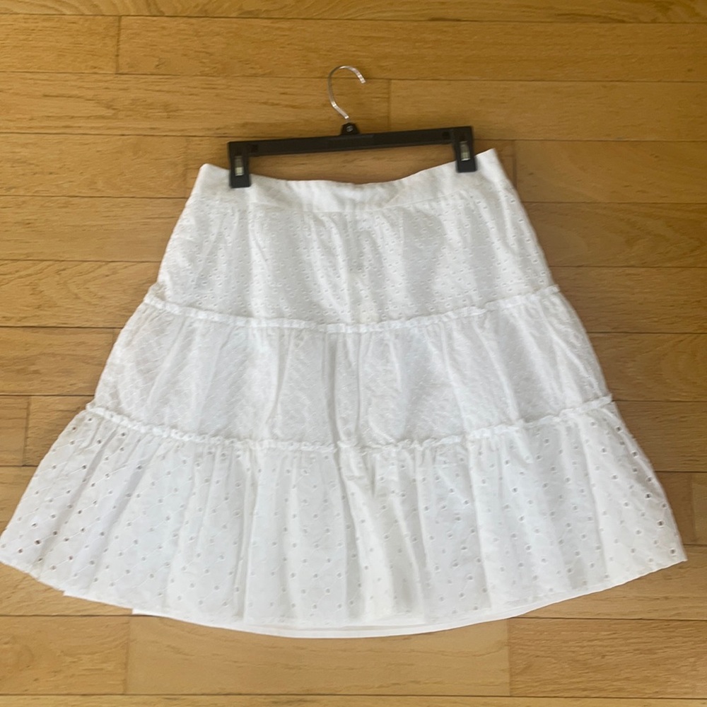 Loft white eyelet skirt